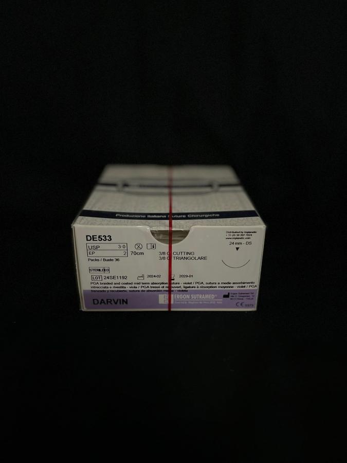 Dar-Vin 3-0, 70cm violet, 3/8c snijdend, 24mm (36 st.) image