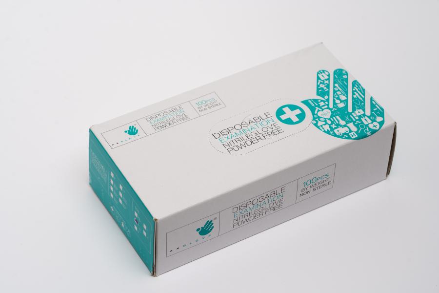HANDSCHOEN AXGLOVE NITRIL BLUE MEDIUM X1000ST image